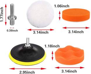 metrotools Pack of 5 3-inch Compound Drill Buffing Sponge Pads Kit for Car Sanding, Vehicle Polisher