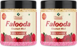 Dhawak Falooda Mix Rose Flavour 300g Each Total 600gm Instant Falooda Mix [Jar Pack] 600 g
