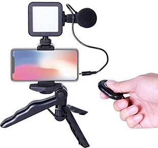 TECHGEAR Flash Light,Bluetooth Remote, Mobile Holder and Usb Cable Vlogging kit Tripod