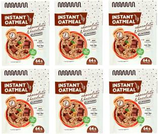 frubert High Fibre Instant Oatmeal- Chocolate & Hazelnut- 384 gm- Pack of 6 Pouch