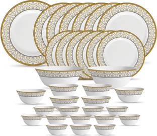 LAOPALA Pack of 33 Opalware Sovrana Collection Moraccan Gold Dinner Set