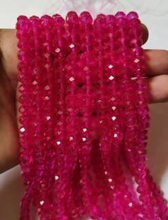 Siddka Pink Colour Tyre Shaped Crystal Beads 8mm for Jewellery Making Approx 70 Beads Garden Mulch