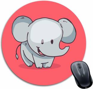 ZORI Elephant Printed Round Mouse Pad Non-Slip Rubber Base Mouse pad for Laptop Non Slip Base Mousepad