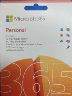 MICROSOFT Office 365 Personal 1 Person 12 Month Subscription 2021 PC/MAC