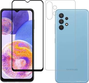 ELEF Front and Back Tempered Glass for Samsung Galaxy A13 Front 11D Black Tempered Glass Back Flexible Trink(Not Glass)