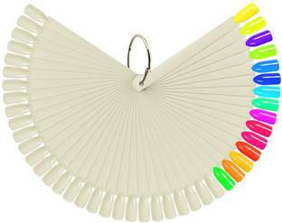 Cosluxe Fan-shaped Nail Art Tips Display Polish Board Display Practice Sticks 50 Pcs set Natural