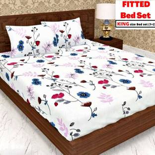 Bunkin Microfiber Double Fitted (Elastic) 144 TC Printed Bedsheet