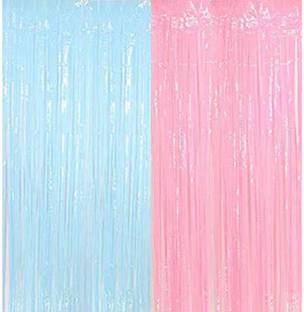 Dinipropz Blue, Pink Foil Curtain