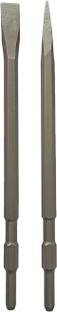DUMDAAR 17x400mm FLAT and POINTED SDS Max Shank Chisel for Demolition hammer Concrete Breaker bit set for Tile Chipping/Wall Slotting/Scraping Masonry Hammer Drill