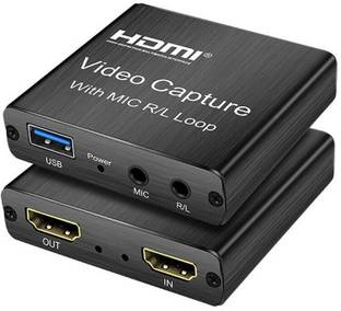 microware 4K HDMI Game Video Capture Card with USB 2.0 & Microphone HDMI Loop-Out Media Streaming Device