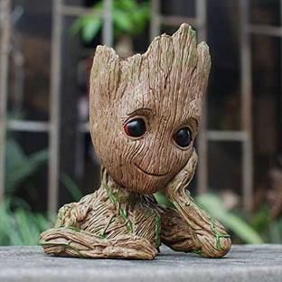 The Craft Store Creative Cute Thinking Groot Stationary Pen Pencil Stand Decorative Showpiece  -  15 cm