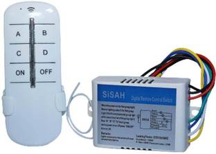 SiSAH ABCD + On/Off 4 Channel 220 Volts AC Wireless IR Remote Control Electric Switch Smart Kit