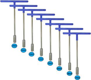 DUMDAAR 8Pcs Hex T-Socket Spanner Set 7mm to 14mm for Automobiles/Bike/Car Repair Tools Socket Set