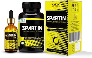 Vokin Biotech Spartin 60 Capsules & Spartin Oil 30 Ml for Men
