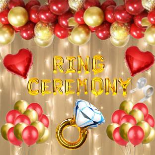 FLICK IN Ring Ceremony Decoration Set Ring Foil Balloon Led Light Engagement Decoration