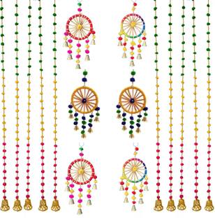 3A Featuretail Multicolor 16pc Set Hanging Decorative Items Set for Backdrop Stage Decoration, Style 1