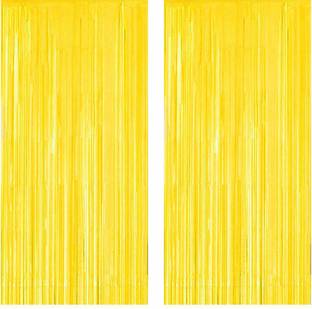 Dinipropz Pastel Yellow Foil Curtain