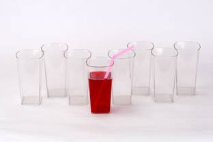 Lion Lender (Pack of 8) 100% Unbreakable New Sparkle Glass Set For Water,Juice,Beer,Wine,Cold drinks Glass Set Water/Juice Glass