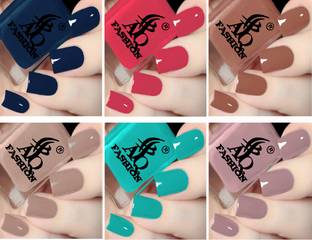 AQ FASHION New Unique Color Rich Paint HD Shine Pastel Color Combo Set (POOJA 07 ) Unique Blue, Classic Pink, Brown, Nude, Turquoise, Light Purple