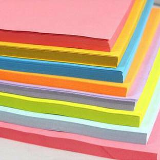 SHARMA BUSINESS Set of 100 Origami Sheets Size 28X21 Cm for Office and School Project Plain A4 70 gsm Origami Paper