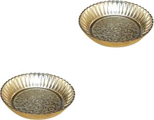 Craft World Bhog Thali Prasad Plate Pooja Accessories Brass Brass