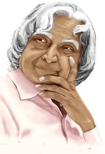 Poster Abdul Kalam Painting India Proud sla13 (Large Poster, 36x24 Inches, Plastic Paper, Multicolor) Fine Art Print