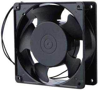 GoodsBazaar 4inch 220V AC Cooling Fan Axial Flow Metal Black Ventilation Panel Fan 4" Square Cooling F...