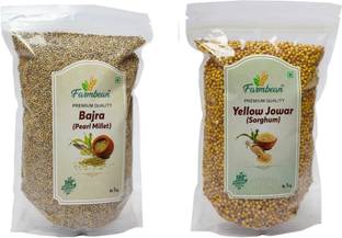 Farmbean COMBO Of 2 -Bajra Whole Grain & Yellow Jowar Millets Jowar