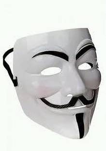 yubirth V for Vendetta Anonymous Guy Fawkes Plastic Mask - white pack of 1 Party Mask