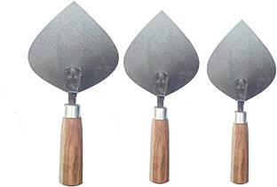 Kenware Set of 3 Karni Karni Tools for Plaster Trowel Set for Cement Works Steel Trowel