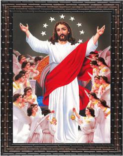 Indianara Jesus Chirst Painting (4315GB) -Synthetic Fame, 10 x 13 Inch Digital Reprint 13 inch x 10.2 inch Painting