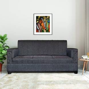 LIVEWELL Premium Quality Jute Fabric 3 Seater  Sofa