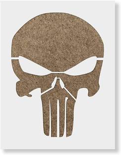 IVANA'S Art & Craft Mylar Stencil for Crafts and Decorations Size - 12" x 12" Inch USA12x12-02 Punisher Skull Stencil Stencil