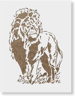 IVANA'S USA12x12-125 Lion Stencil for Walls and Crafts - Reusable Stencils of a Lion - Stencil