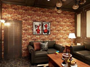 Flipkart SmartBuy 500 cm Wall Stickers Wallpaper Natural Looking Bricks Furniture Decor Self Adhesive Self Adhesive Sticker