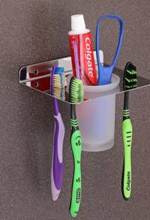 iSTAR Stainless Tumbler Holder | Toothbrush Holder | Brush Holder(Wall Mount) Stainless Steel Toothbrush Holder