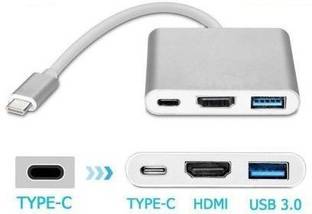 microware Type C USB 3.1 To USB-C 4K HDMI USB 3.0 Adapter Cable 3 In 1 Hub USB Adapter 3 in 1 Type C adapter Laptop Accessory
