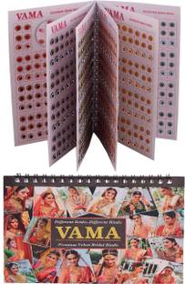 Vama Fashions Round Multicolour Forehead Stone Sticker kumkum Wedding Bridal bindi for ladies designer stone book for Women & Girls ( Multicolor stone bindi book - Total 948 bindis ) Bridal, Wedding, Forehead Multicolor Bindis