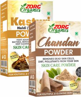 Zorg Organics Kasturi Haldi + Sandalwood Face Pack Powder - Combo