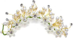 VANITY GLAM NEW HAIR ACCESSORIES FOR WEDDING WOMEN HAIR ARTIFICIAL FLOWER HAIR GAJRA Hair Chain