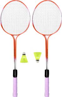 CLOVERBYTE Multicolour Badminton kit Set Of 2 Piece Racquet with 2 Piece Plastic ShuttleCock Badminton Kit