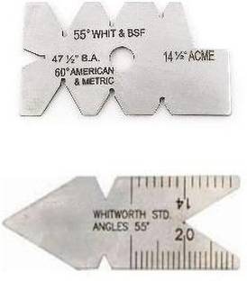 SAMENX Screw Thread Cutting Gauge 14-1/2",47-1/2", 55, 60° & Center Gauge 55° IN/Metric Ring Gauge