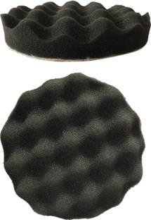 Inditrust 2pc Wave Sponge Velcro Pad Black Foam For Polishing, Wax Etc. 7inch Vehicle Polisher