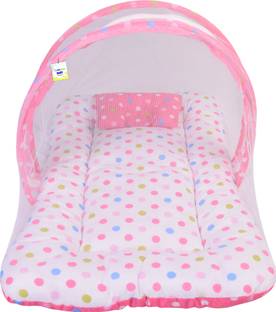 Toddylon New Born Baby Mosquito Net Bed With Cushioned Pillow Standard Crib