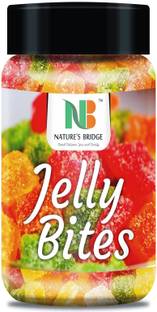 Nature's Bridge Jelly Bites | Sugar Coated Jelly Ball | Fruit Jelly - (250 Gm) Sweet Jelly Beans