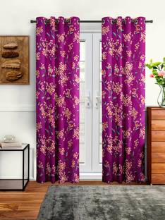 Cortina 210 cm (7 ft) Polyester Semi Transparent Door Curtain (Pack Of 2)