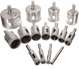 mertotools 15PCS 6-50MM DIAMOND HOLE SAW DRILL BIT SET TILE CERAMIC GLASS PORCELAIN MARBLE DRILL BITS