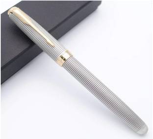 Haimac 601B Retro Style Fountain Pen Ink Pen (Retro Silver, Fine Nib) Fountain Pen