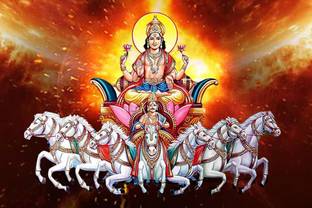 Lord Surya Dev Waterproof Vinyl Sticker Poster || (12 inc X 18 inch) btcan3325-1 Fine Art Print