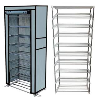 RAXON WORLD Metal Shoe Stand 9Shelves, Metal Shoe Stand